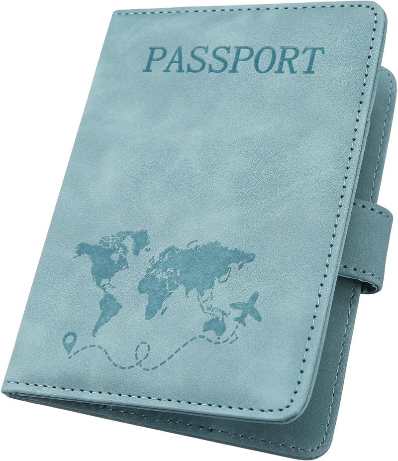 ILIYAH -Passport Cover-Passport Holder Travel Wallet-RFID Blocking Passport Case Travel Accessories Card Holder Wallet Unisex Travel Gifts(Blue) - Image 1